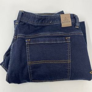 Prana‎ Mens 42x30 Blue 5 Pocket Design Dark Wash Organic Pamuk Jeans